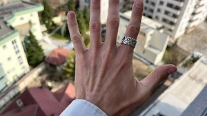 Inel argintiu pentru barbati - Inel din otel inoxidabil - imagine 2