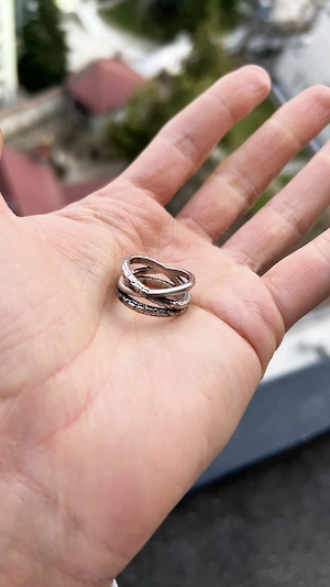 Inel Vintage placat cu argint - Inel argintiu pentru barbati - imagine 4