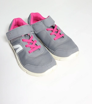 Adidași Copii Decathlon Newfeel, Gri cu Roz, Mărimea 33 interior 21 cm
