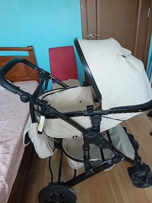 Cărucior bebe 2 în 1 + leagăn electric NOU + sterilizator + pernă Descriere: Vând pachet complet pen