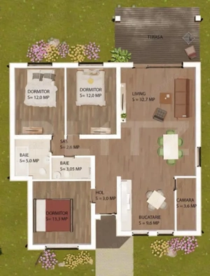 Casă modernă de vânzare în Petin, 4 camere, 100 mp utili, 500 mp teren - imagine 2