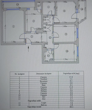 Ap. 4 camere, bloc 1984, centrala termica 