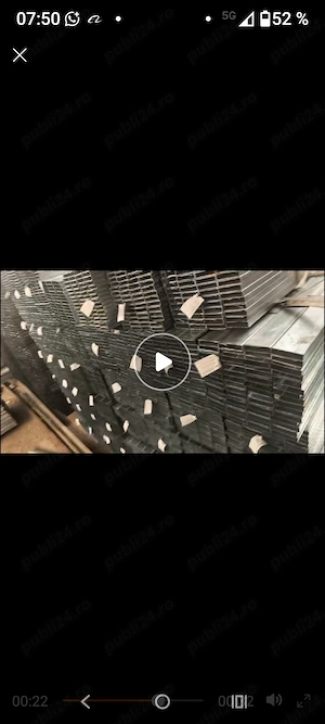 Teava rectangulara100x20 din tabla zincata 0.8mm - imagine 2