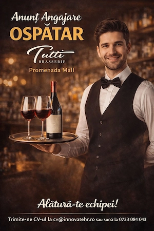 Angajam Ospatar cu experienta relevanta in Restaurante