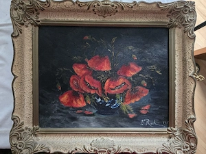 Set tablouri: "Margarete in coș" și "Maci roșii în vază"