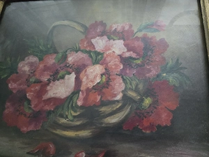 Tablou "Maci roz în coș"