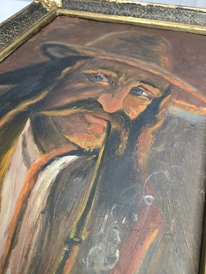 Set 2  tablouri: "Țigan bătrân cu pipă" și "Țigancă cu pipă "