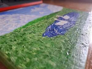 Tablou pictat manual  Dansul Lebedelor    acrilic pe panza