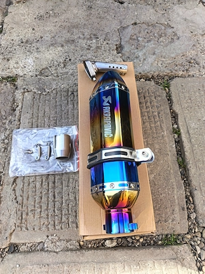 Toba sport moto / atv akrapovic blue flame ! nou  - imagine 3