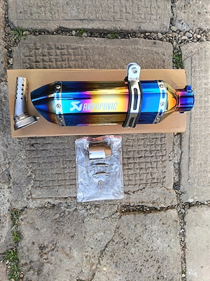 Toba sport moto / atv akrapovic blue flame ! nou  - imagine 1