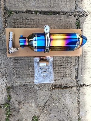 Toba sport moto / atv akrapovic blue flame ! nou  - imagine 2