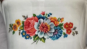 Serviciu Porțelan de Alba Iulia (14 piese)   Design Retro Floral, Stare Impecabilă