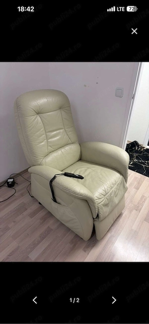 fotoliu piele naturala cu comenzi