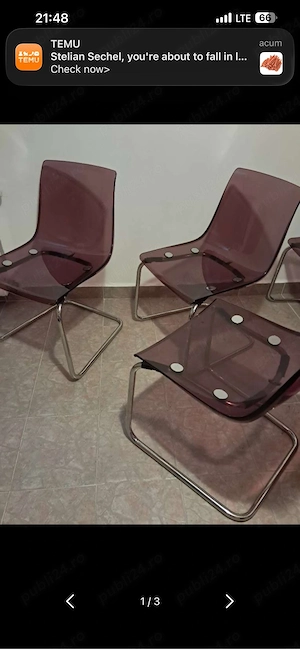 scaune transparente ikeea  - imagine 3