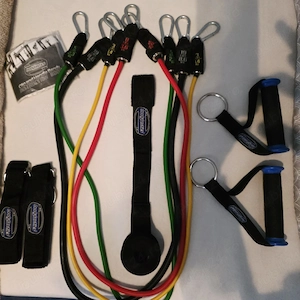 Pachet accesorii fitness, benzi, ab wheels