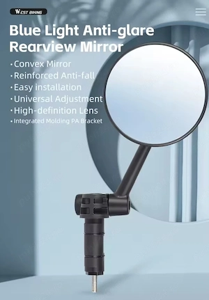 Oglinda anti orbire retrovizoare dop ghidon manson bicicleta mtb cursiera rotativa 360 convexă 