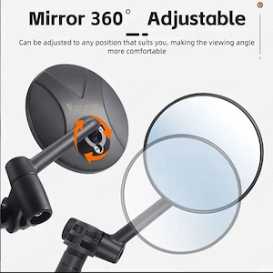Oglinda anti orbire retrovizoare dop ghidon manson bicicleta mtb cursiera rotativa 360 convexă  - imagine 4