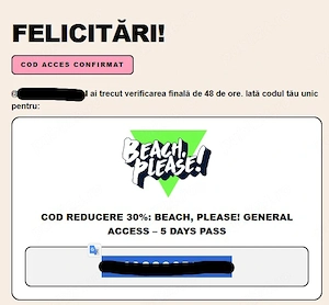 Bilet Beach Please 5 Days Pass VIP + 30% Bilet GA - Super COMBO URGENT