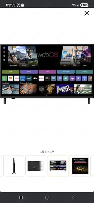 Se vinde: Televizor LED Smart LG UHD 139 cm