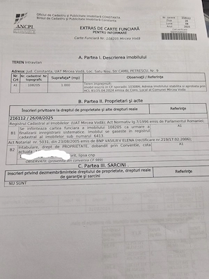 Vând 500 mp Satu Nou 