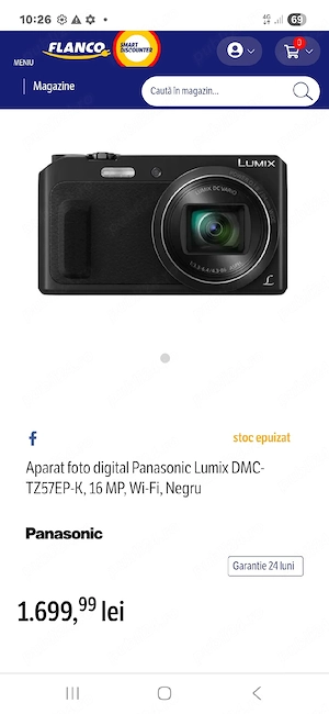 Panasonic Tz 57 Nou 1350 Lei