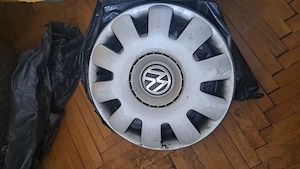 Vând set jante otel, 195/65/15 cauciucuri iarna, capace vw 300 ron - imagine 2