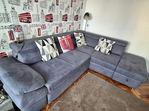 Colțar-Canapea Modern Extensibil cu Spațiu de Depozitare