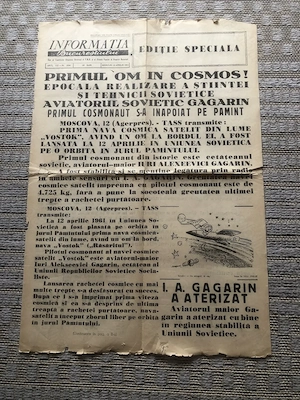Ziarul Informatia Bucurestiului 12.04.1961 Primul om in Cosmos