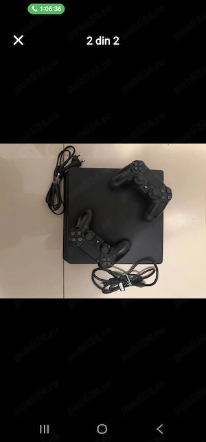Sony PS4 Slim cu model foarte reușit cu cablu HDMI si si cel de alimentare de 1 TB cu 2 Controller s