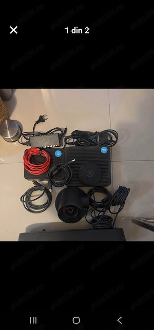 Vand Sistem Complet Logitech 4 K Fara camera Huburi Toble Hub și încărcătoare plus microfon special 