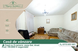 Casă cu 3 camere și teren de 572 m2, zona Gai, Arad