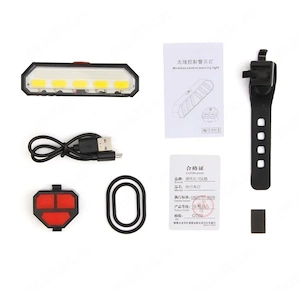 Stop semnalizare wirelees GUB impermeabil usb bicicleta cursiera mtb semnal - imagine 4