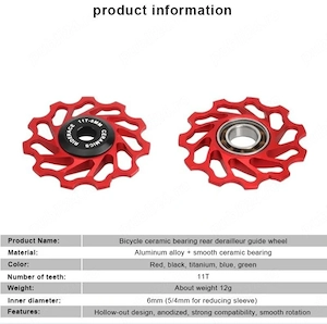 Rotita schimbator spate 11 T rulmenți ceramica bicicleta pinion foaie - imagine 2