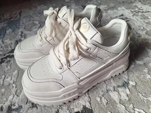 Pantofi dama din piele naturala alba