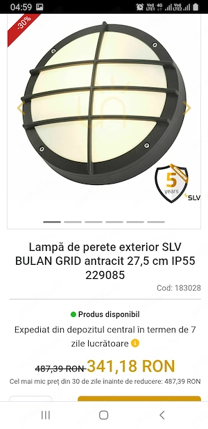 aplica exterior SLV BULAN