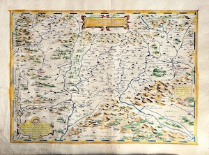 Hartă veche Transilvania din anul 1566 - Document istoric orginal