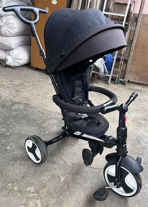 Tricicleta copii, L-Sun, scaun reversibil, pliabila, neagra