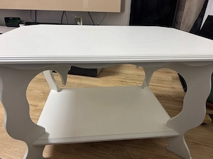 Masa cafea din lemn alb lucios