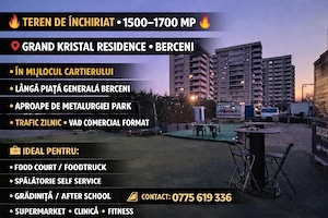    OPORTUNITATE RARĂ   Teren 1500 1700 MP in inima Berceniului   