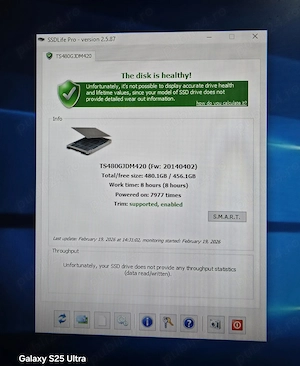 Vând solid state drive de 480gb, marcă transcend, folosit doar 8 ore se vinde cu probă funcționează 