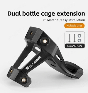 Adaptor extensie suport bidon apa sub sa bicicletă mtb cursiera ciclocross trekking Westbiking  - imagine 7