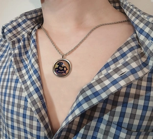 Pandantiv Zodia Berbec stil egiptean   (Efect Perlat Sidefat) - imagine 5