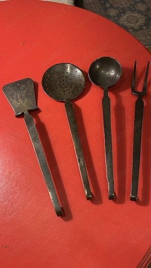 Ustensile bucătărie din alamă si fier forjat- sec. XIX