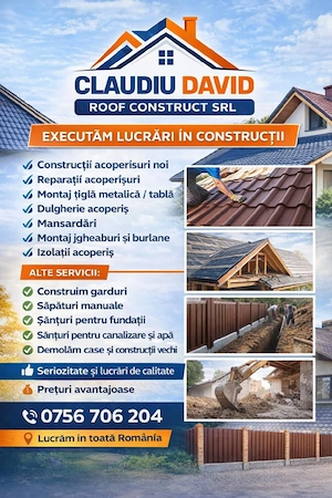 Execut lucrări în acoperișuri 