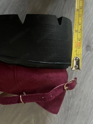 Pantofi bordo cu toc gros - imagine 5