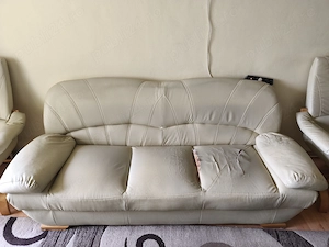 Canapea din piele cu fotolii