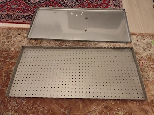 Tava inox cu gauri ,noua 1135 x 500 x 45 mm și tăviță scurgere