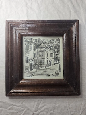 București - tuș pe hârtie și laviu de tuș.