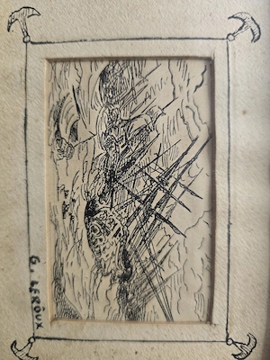 Set imagini vintage, 2 schițe și o gravură marină, rame aurite - imagine 5