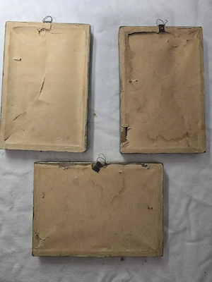 Set imagini vintage, 2 schițe și o gravură marină, rame aurite - imagine 3